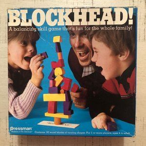 Vintage 1982 Pressman Blockhead! #4470 Family block game